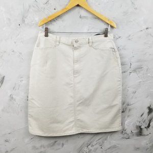 GLORIA VANDERBILT Bone White Pencil Skirt